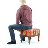 Ottoman turc en cuir circa 1960