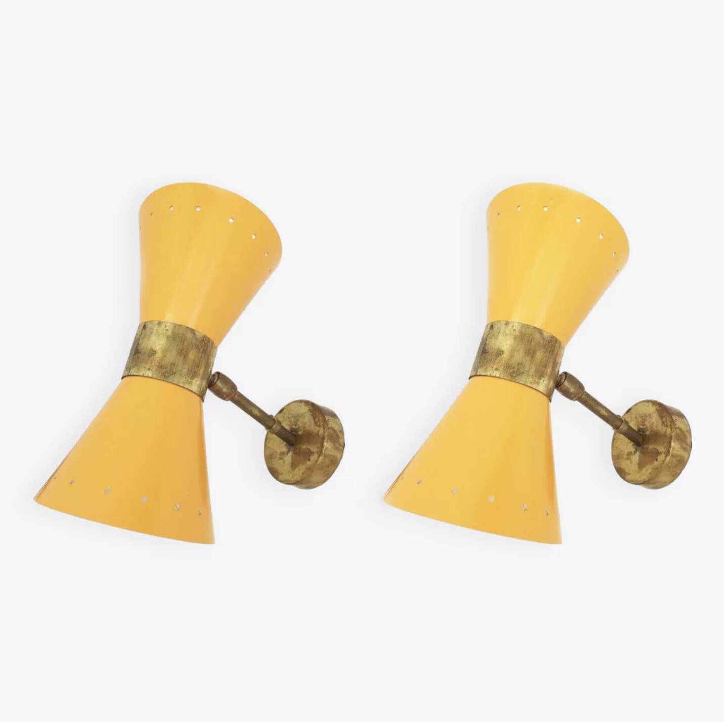 Pair of Italian diabolo wall lights, design 1950.