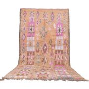 Peach Vintage Moroccan Rug 182 x 348 cm - Berber Wool Rug For Living Room