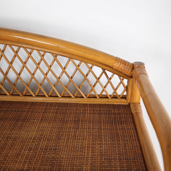 Commode en rotin  et laiton