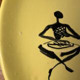 Vintage plate from the cerenne workshops, vallauris