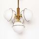 Lustre en verre laiton & opalin by Leola