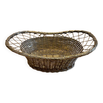 Bread basket in woven silver metal