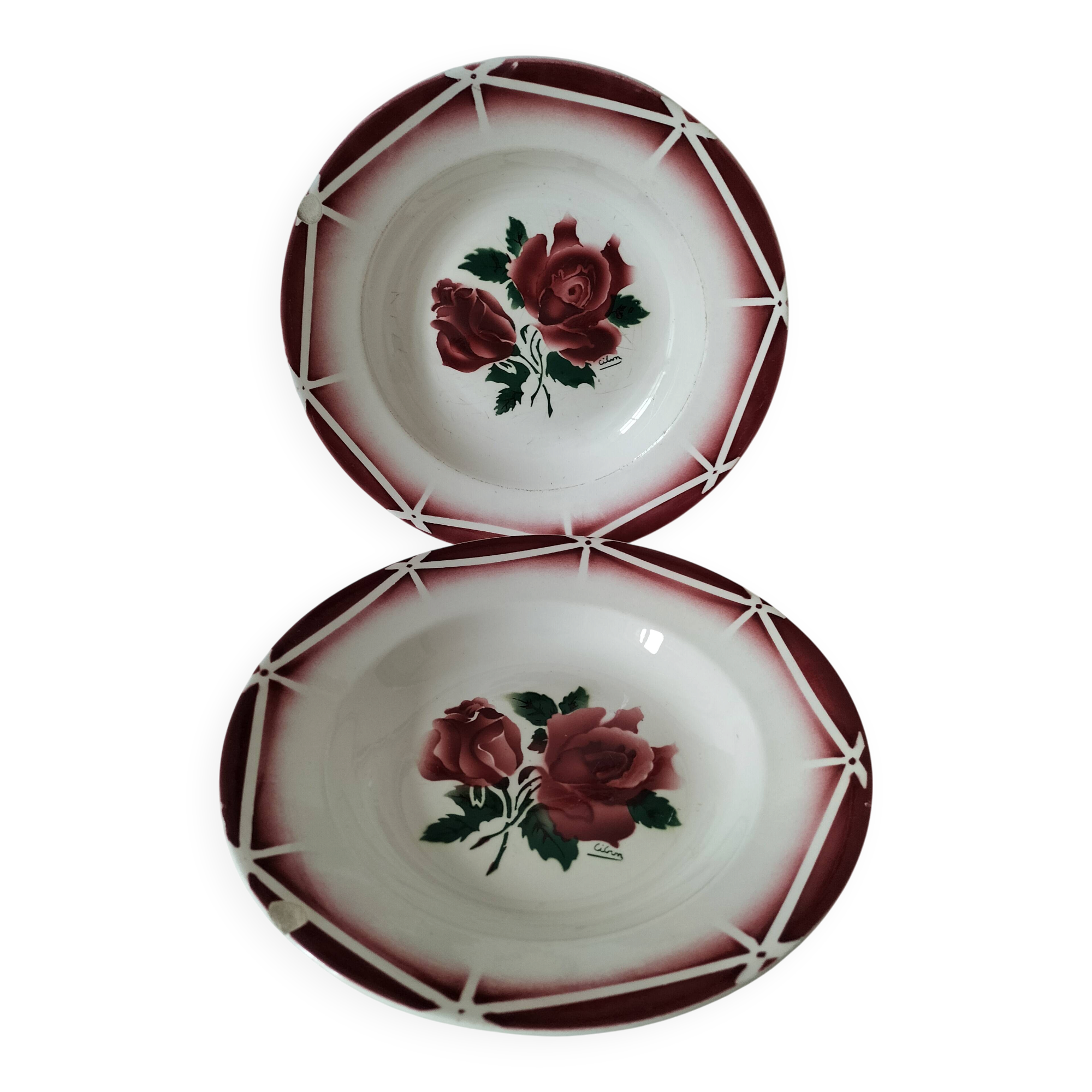 Set of deep plates Digoin Sarreguemines model Cibon