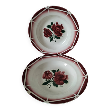 Set of deep plates Digoin Sarreguemines model Cibon