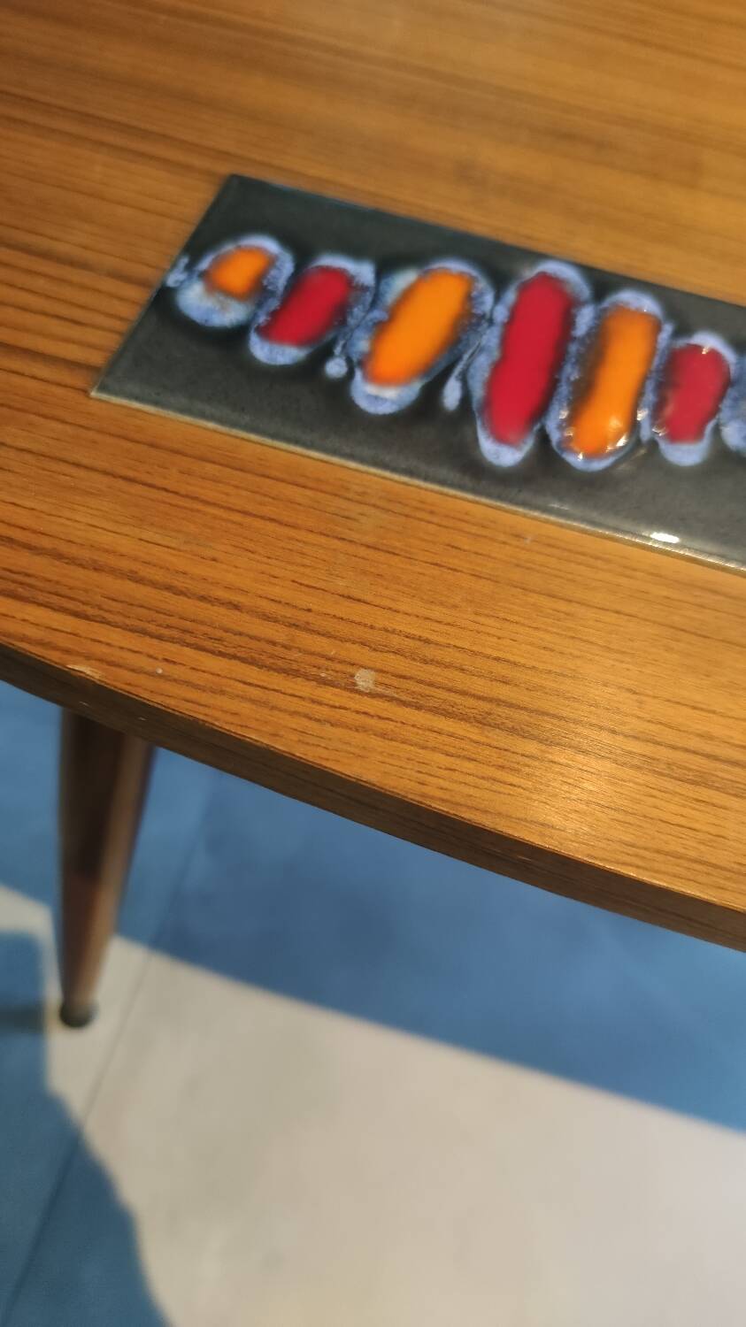 Melamine and ceramic coffee table, 1960