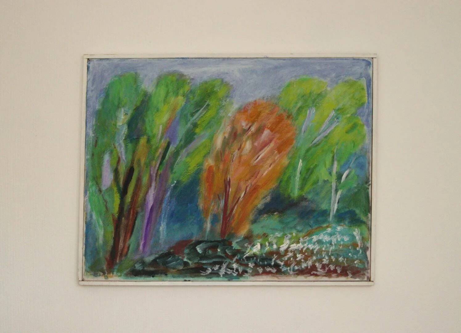 Huile sur toile suédoise "Arbres" par Hernek