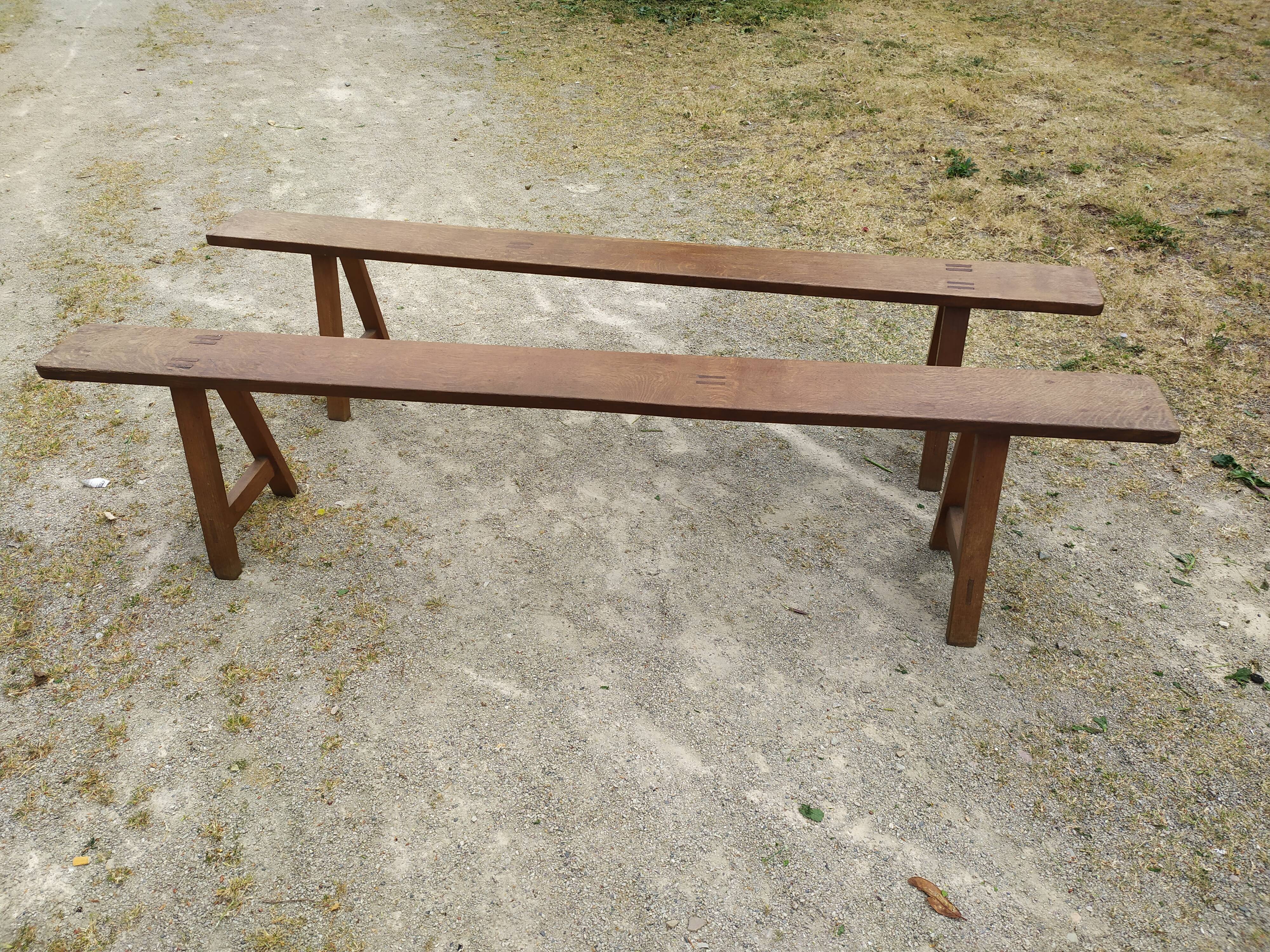 Paire de bancs de ferme 200 cm
