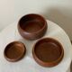 Set of three wooden salad bowls