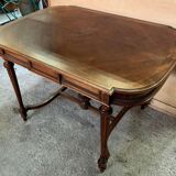 Ceremonial table or Louis XVI desk in walnut around 1850
