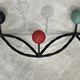 Coat rack hook 5 twisted multicolored balls circa 1960