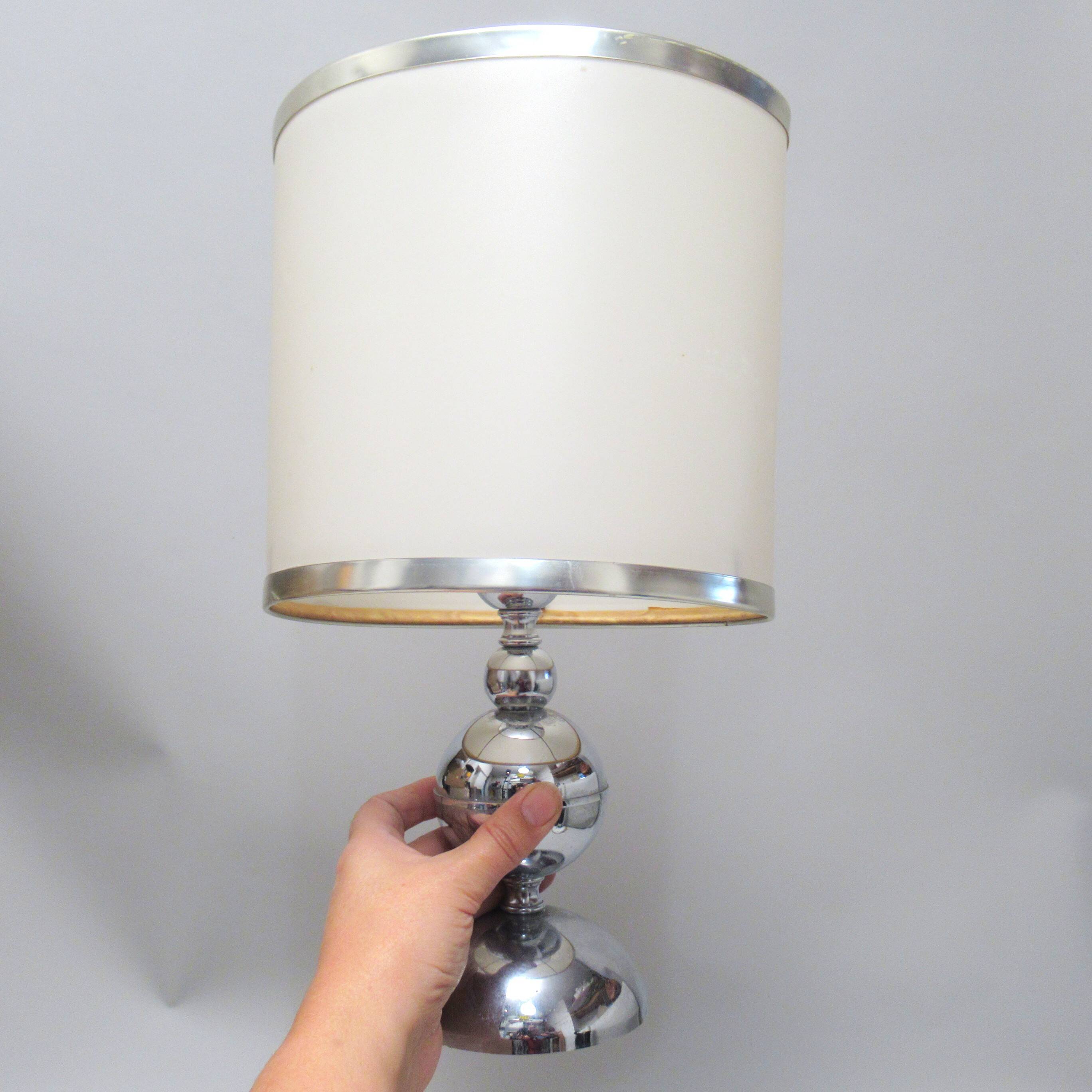 Lampe abat-jour chromé années 70