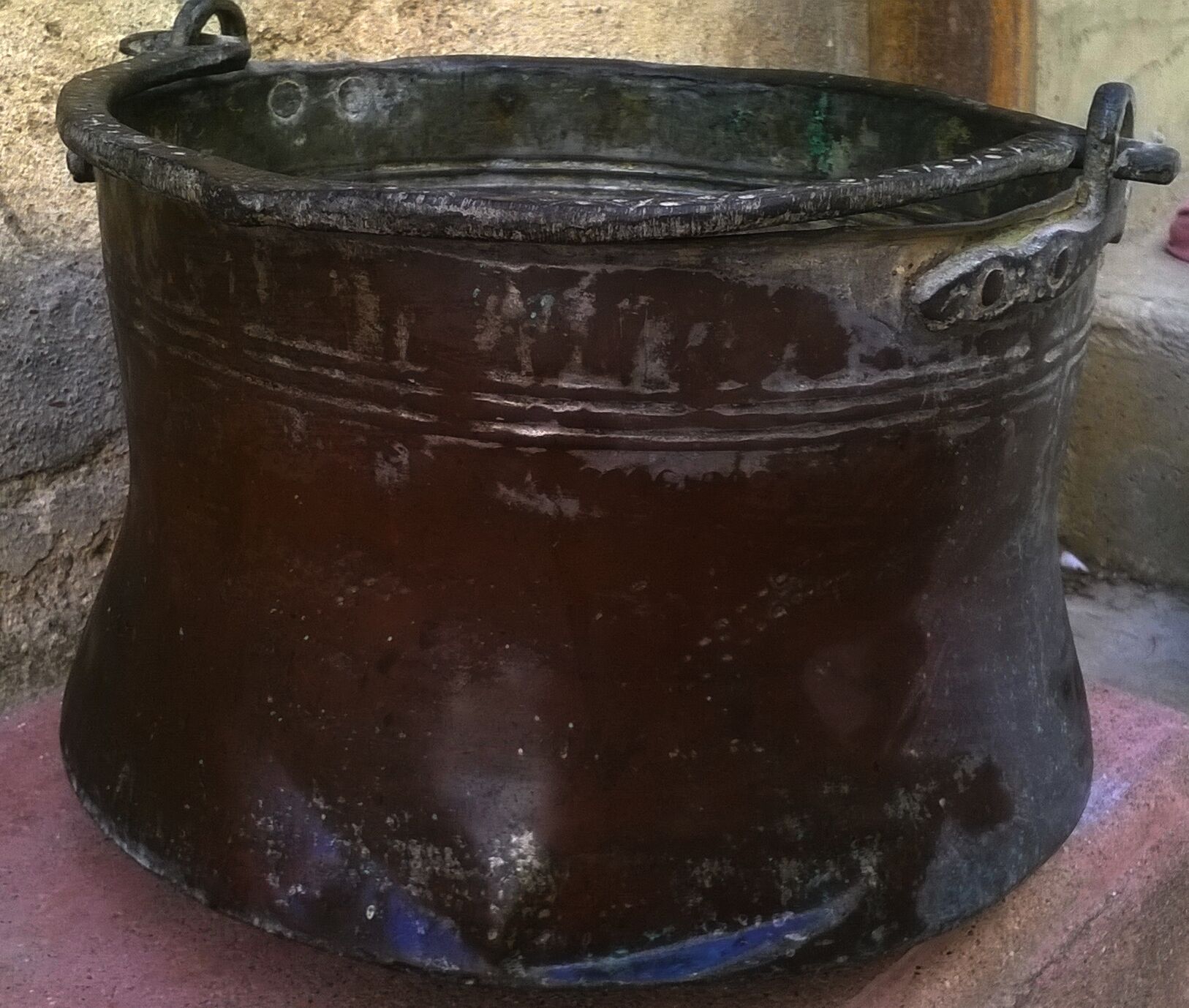 Old copper cauldron