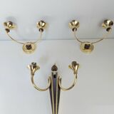 Suite of 3 Art Deco wall lights attributed to Gilbert Poillerat