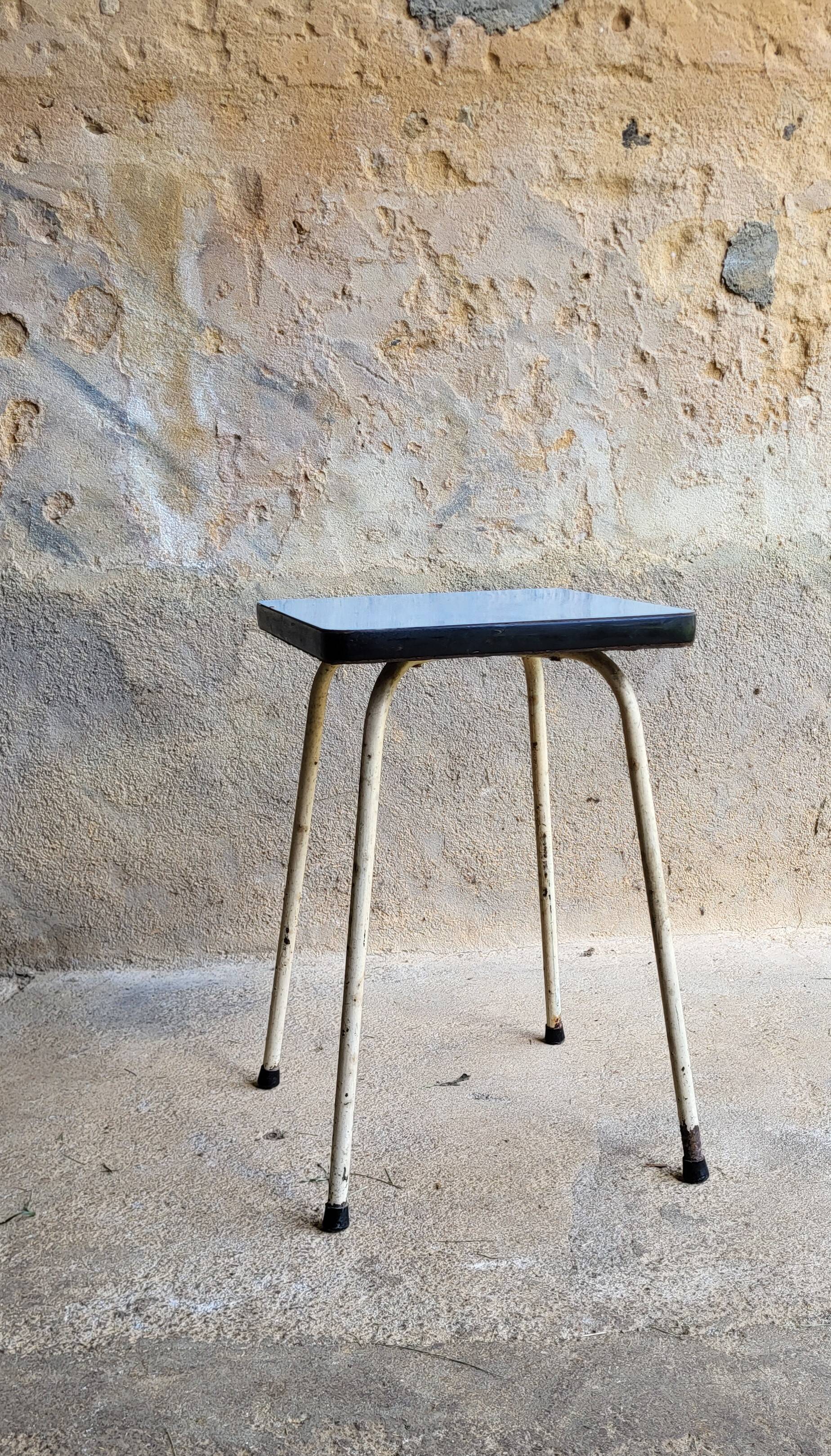 Blue Formica stool