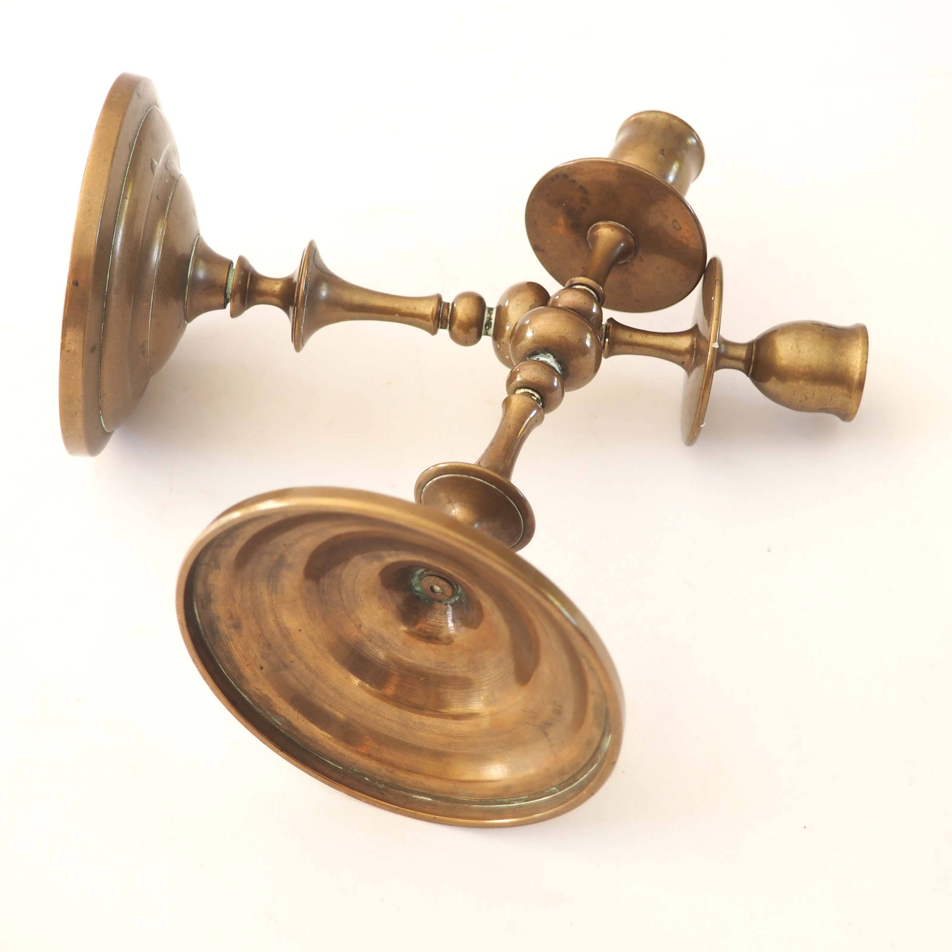 Pair of bronze candlesticks