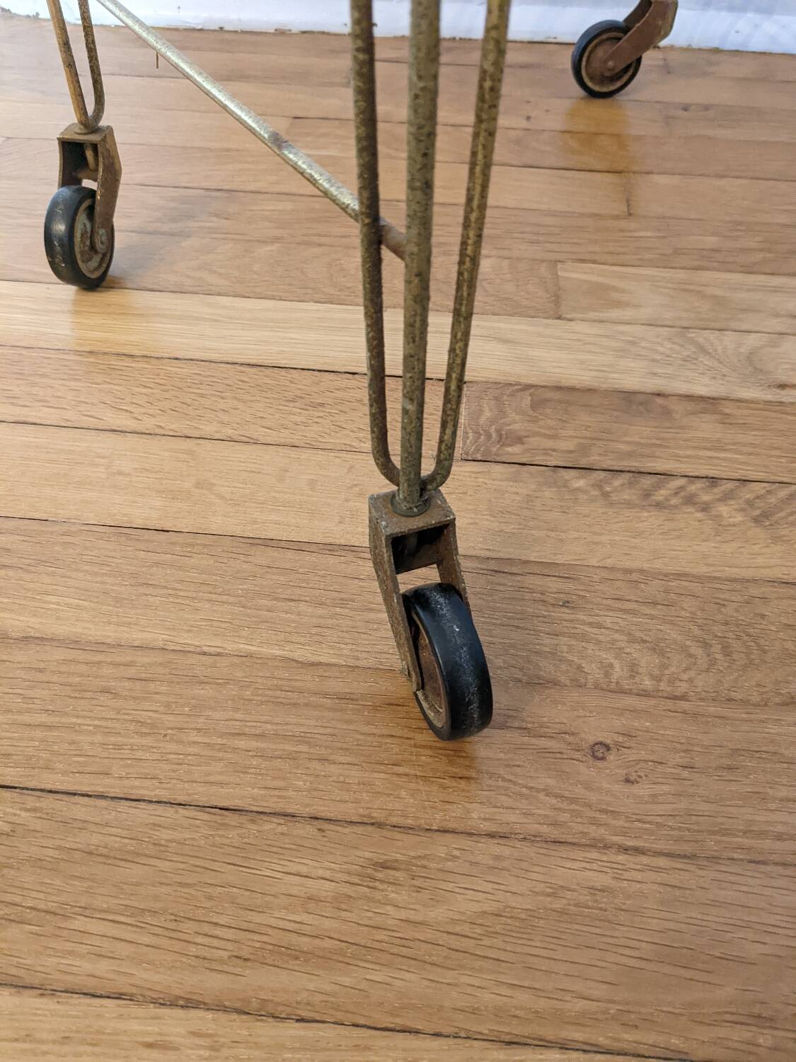 Metal serving trolley