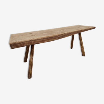 Brutalist bench rustic solid wood