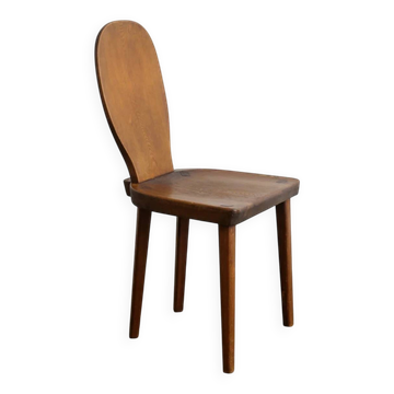 Vintage Swedish Modern Wooden "Skedblad" Pine Chair by Carl Malmsten, 1930s