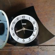 Vintage clock asymmetrical silent wall pendulum "Black Bayard"