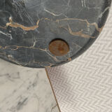 Vintage black marble round ashtray