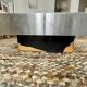 Coffee table – Black glass and brushed metal – 1970s