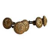 5 boutons de meuble anciens en laiton doré