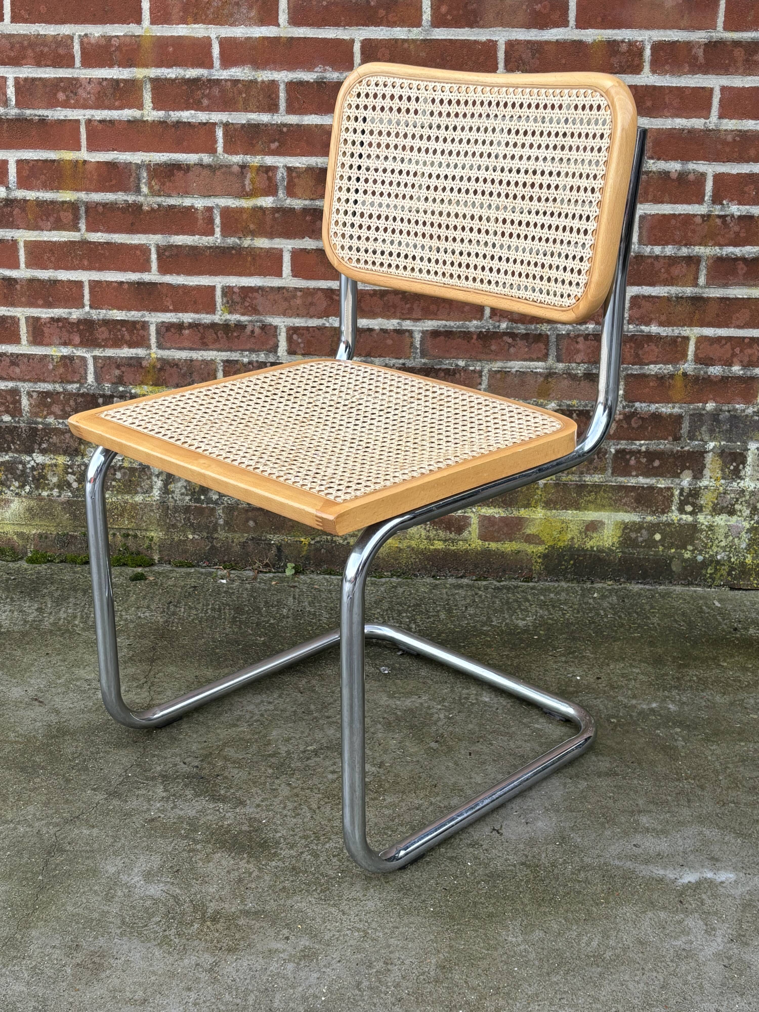 Set of 4 chairs Cesca B32 designed by Marcel Breuer design made in Italy