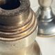 Industrial candle holders steel and silver bronze vintage