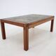 1970s Danish Modern Coffee Table in Solid Teak with Inset Slate Tile Top