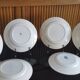 6 old mismatched blue/white plates St Amand, Moulin des loups