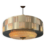 Vintage UFO pendant light with crystal glass