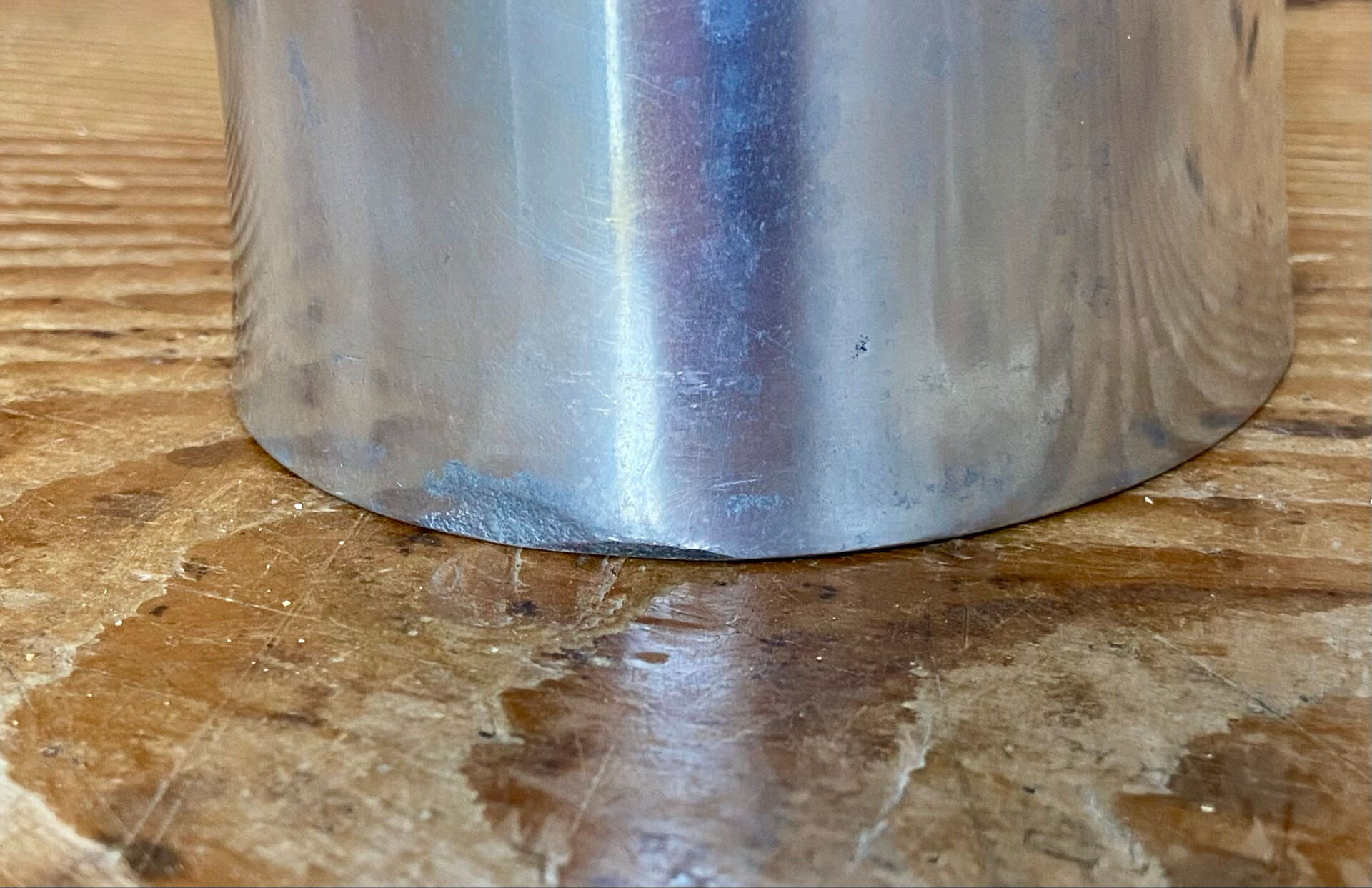 Vintage bamboo vase in aluminium cast – 1980s