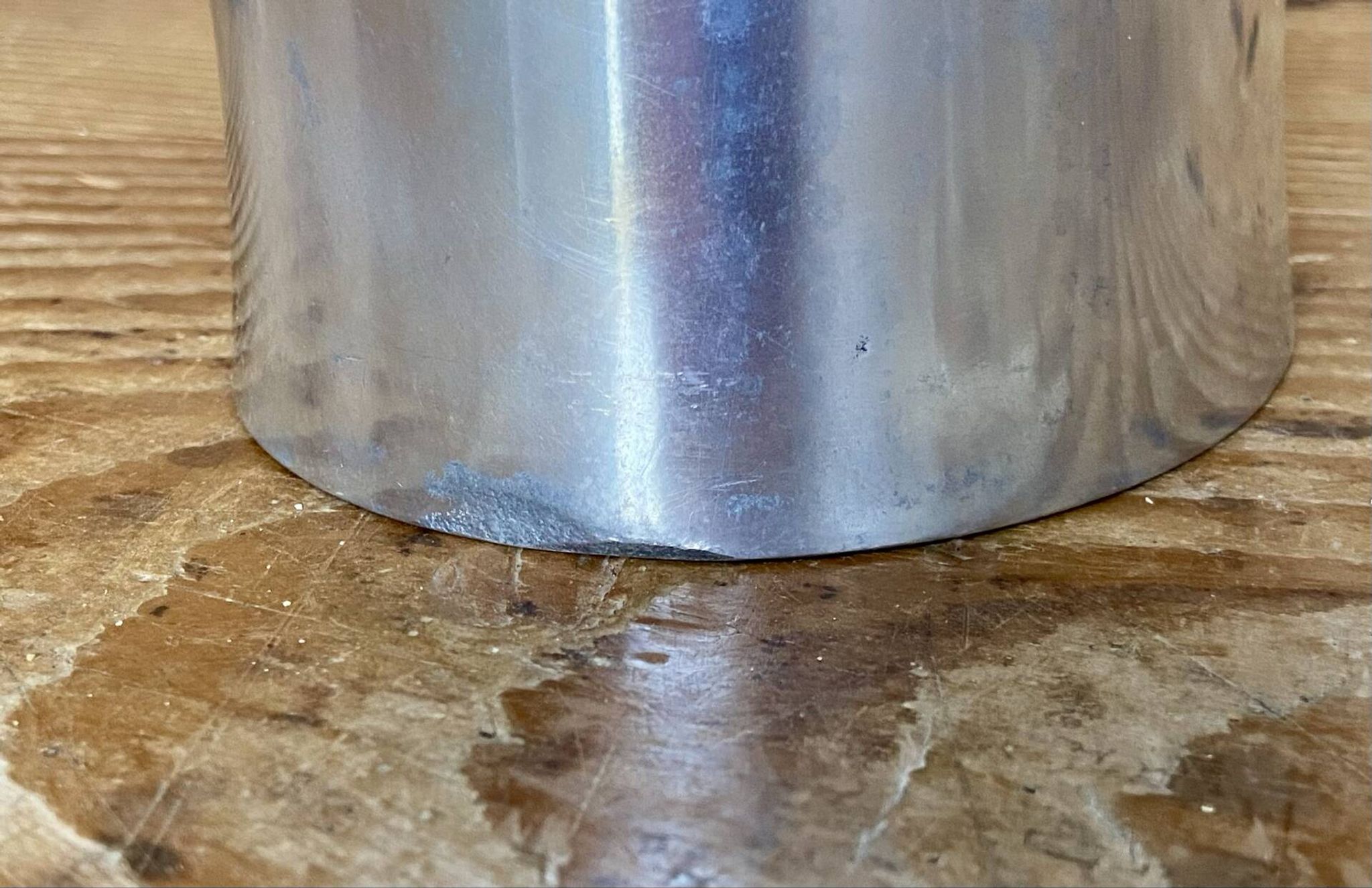 Vintage bamboo vase in aluminium cast – 1980s