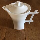 White porcelain teapot from Limoges stamped Medard de Noblat