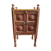 Bonnetière 2 doors traditional teak wood polychrome