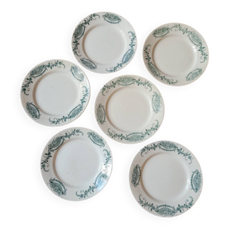 Lot n°2 de 6 assiettes à dessert Ginette Faïencerie Nouvelle