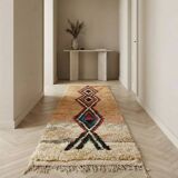 Moroccan Boujad hallway rug beige 75 x 280 cm