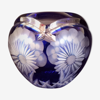 Vase boule Art Déco en cristal taillé, Valéry Klein L'Artisan du Cristal à Baccarat,