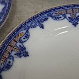 5 assiettes plates suédoises antiques Gustavsberg Sultan avec bleu et or
