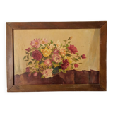Old painting bouquet of flowers