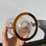 Art Deco glass and gold carafe or vase from the 1950s.