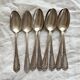 8 silver-plated metal soup spoons SFAM with acanthus and monogram decoration