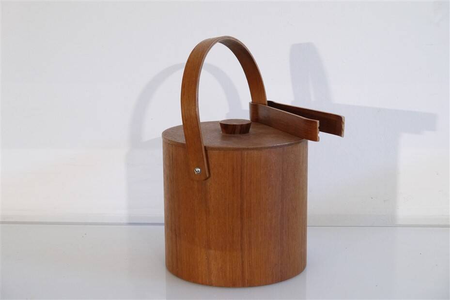 Vintage teak ice bucket 1960s