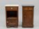 Set of 2 vintage wooden bedside tables with marble.