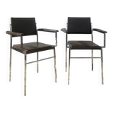 2 chrome designer chairs