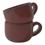 Set of 2 glazed ceramic cups by Robert Picault, Vallauris 1950