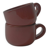 Set of 2 glazed ceramic cups by Robert Picault, Vallauris 1950