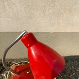Vintage table lamp Aluminor France red metal desk