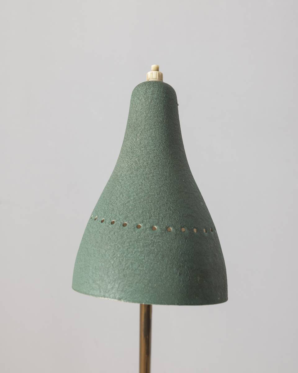 Vintage 1950s coffee table with lamp and magazine rack Italian design